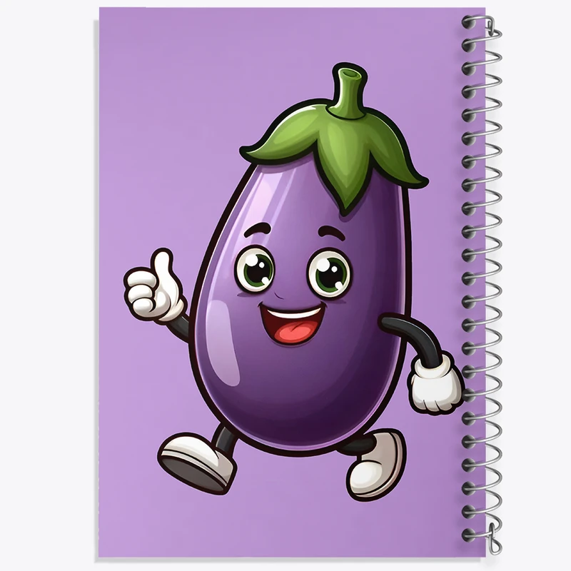 دفتر مشق 50 برگ خندالو طرح بادمجان بامزه کد F7675