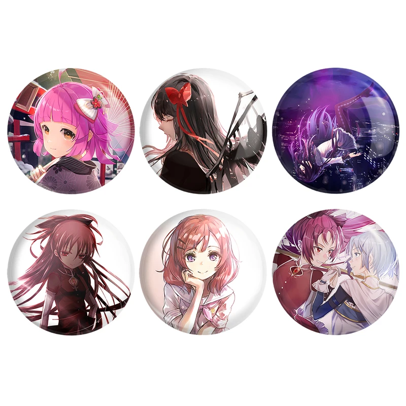 مگنت خندالو طرح انیمه مادوکا مجیکا Madoka Magica کد 1036B مجموعه 6 عددی