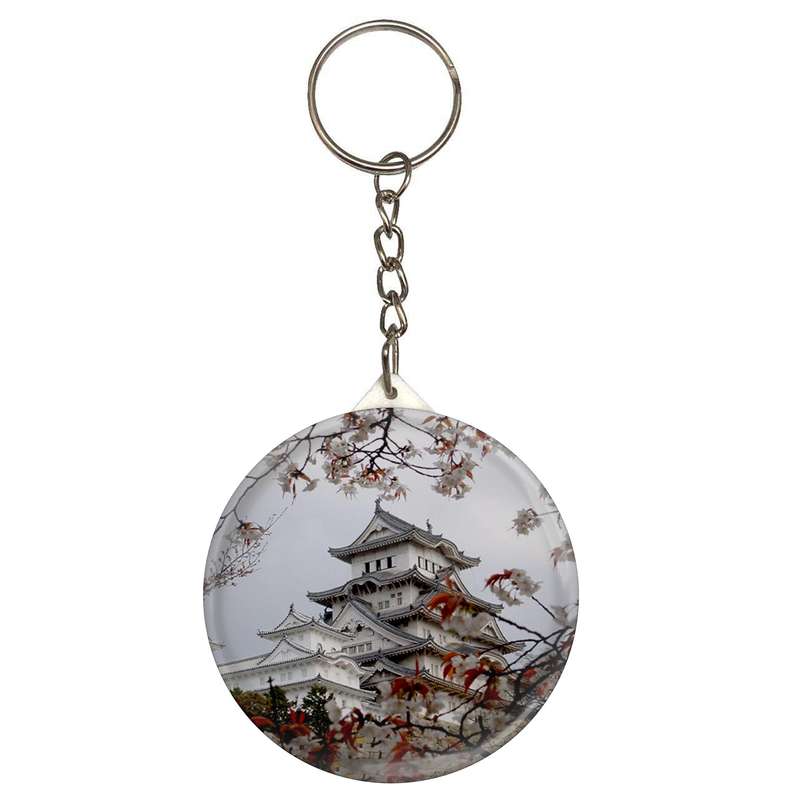 جاکلیدی طرح شکوفه بهار و خانه ژاپنی مدل S10212 جاکلیدی طرح شکوفه بهار و خانه ژاپنی مدل S10212