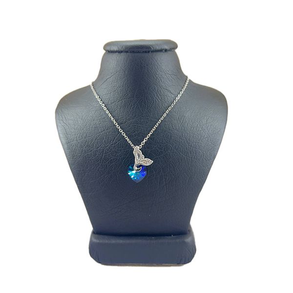 گردنبند نقره زنانه سواروسکی مدل قلب و بال پری دریایی کد 693223 -  - 1