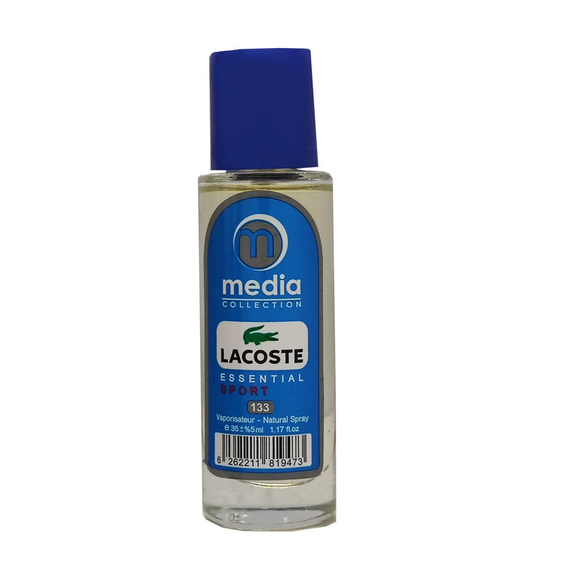 عطر جیبی مردانه مدیا مدل lacoste essential sport با رایحه خنک حجم 35 میلی‌لیتر