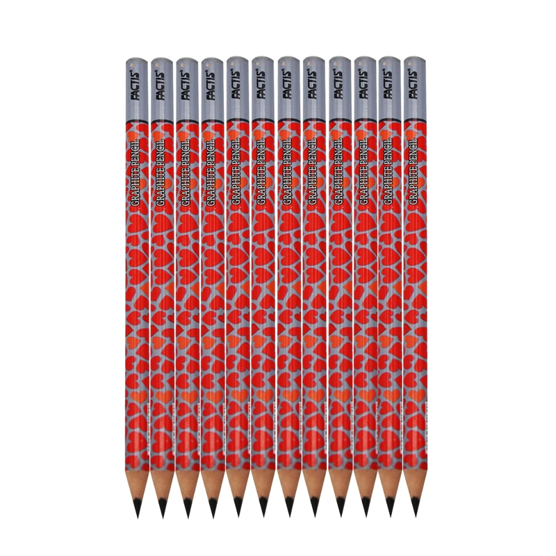 مداد مشکی فکتیس طرح قلب کد 08 بسته 12 عددی