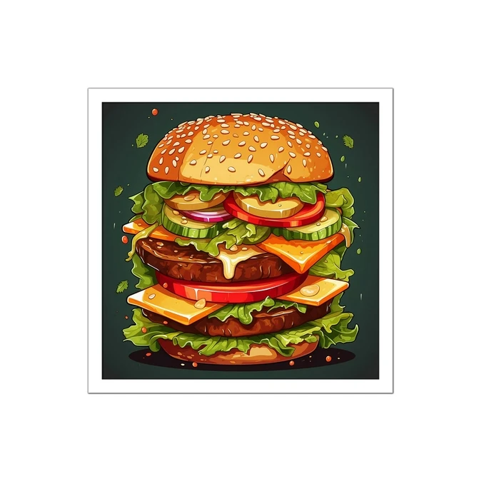 تابلو نوری بکلیت طرح فست فودی همبرگر مدل W-MID-15902