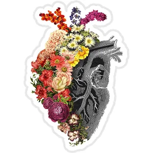 استیکر لپ تاپ طرح Flower Heart Spring کد ST656