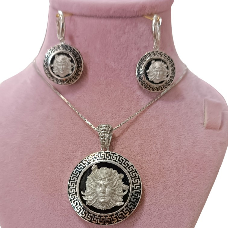 نیم ست نقره زنانه مدل تاج فرشته