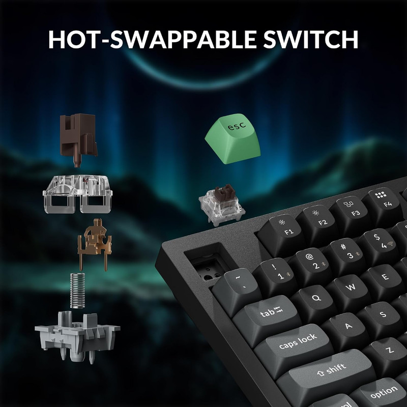 کیبورد بی سیم گیمینگ کیکورن مدل K10 Ultra 8K Brown Switch