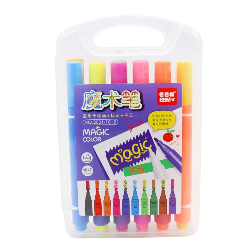 ماژیک آبرنگی بی بی ام مدل جادویی کد 2021 بسته 12 عددی