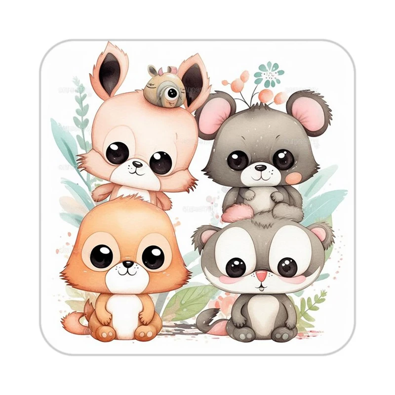 زیر لیوانی کاکتی طرح حیوانات کارتونی مدل mp28833