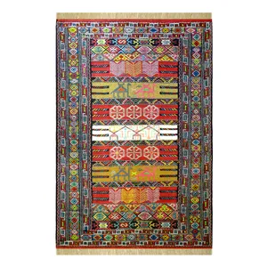 گلیم دستبافت دو و نیم متری مدل ترکمن کد 5068