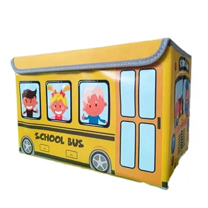 جعبه اسباب بازی کودک مدل اتوبوس مدرسه طرح کودک 