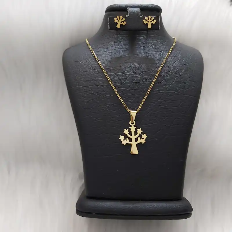 نیم ست زنانه مدل استیل طرح درخت ستاره کد tre110