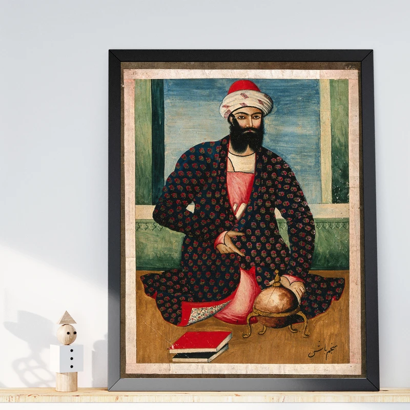 تابلو طرح نگارگری نجومی مدل G02069 فریم مشکی