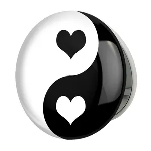 آینه جیبی خندالو طرح یین و یانگ مدل تاشو کد 6224 