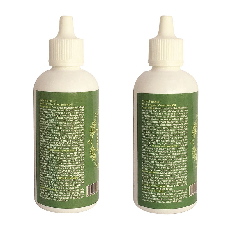 روغن تقویت کننده مو، مژه و ابرو مرهم یاب مدل شنبلیله و چای سبز حجم 80 میلی لیتر مجموعه 2 عددی