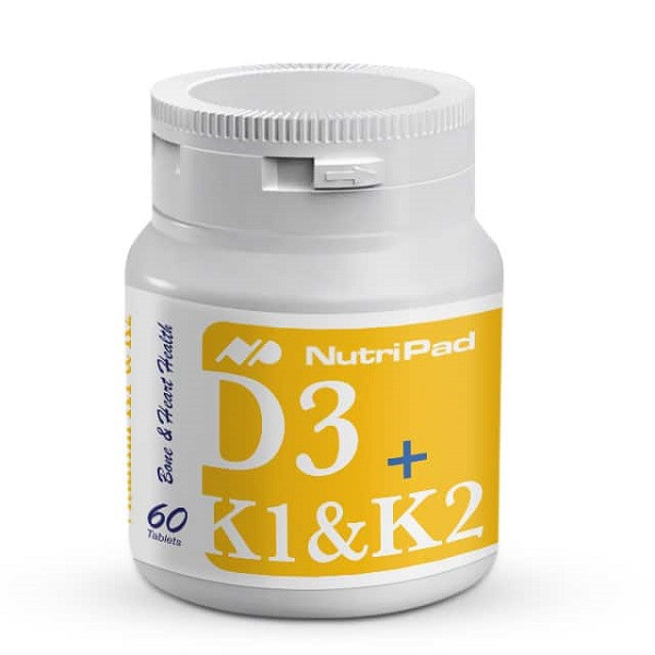 قرص ویتامین د3 + کا 1 + کا 2 نوتری پاد بسته 30 عددی