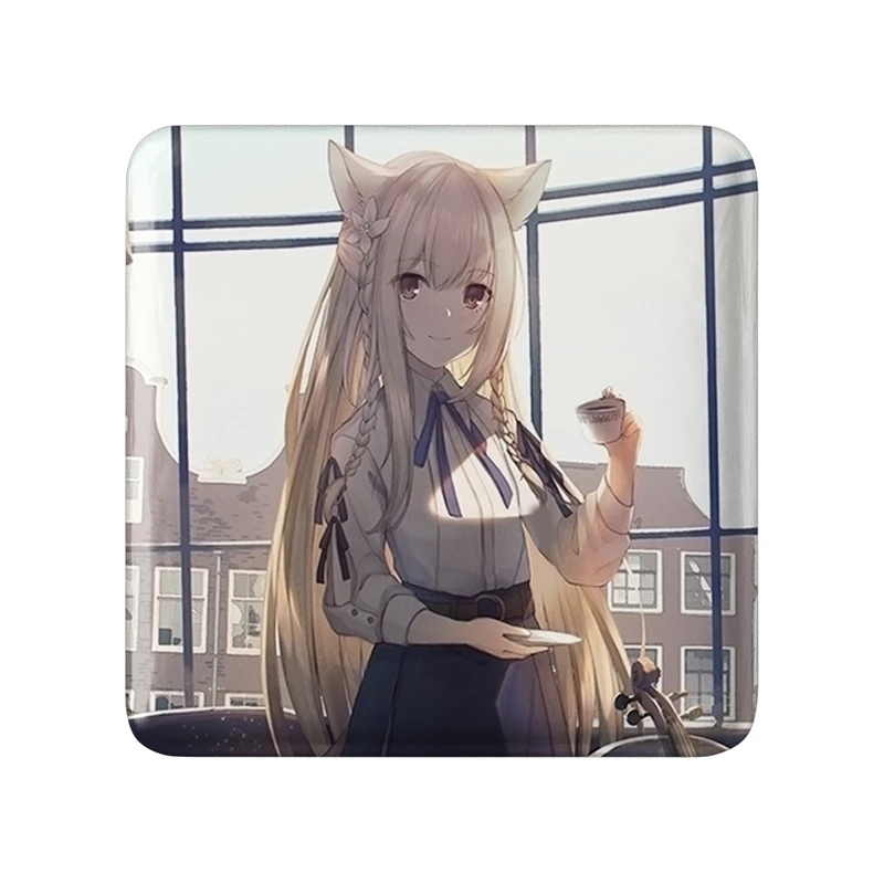 مگنت خندالو طرح دختر انیمه ای  مدل مربعی کد 18101