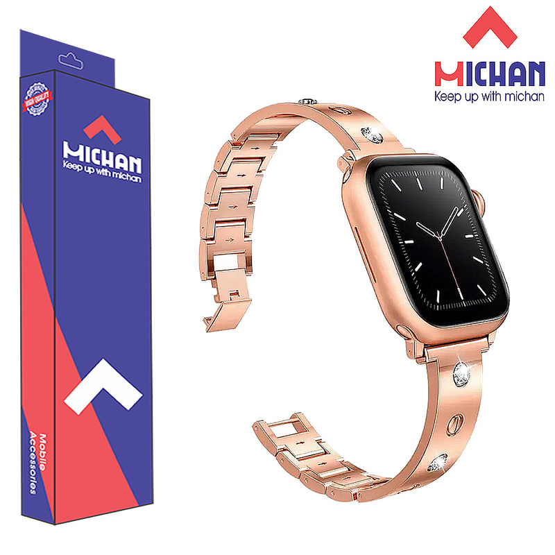 بند میچان مدل Cartier مناسب برای اپل واچ سری 1/2/3/4/5/6/7/8/9/SE سایز 38/40/41 میلی متری