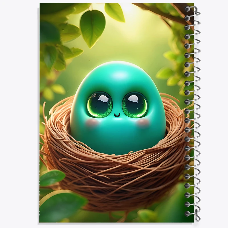 دفتر مشق 100 برگ خندالو طرح تخم مرغ کیوت کد F7535