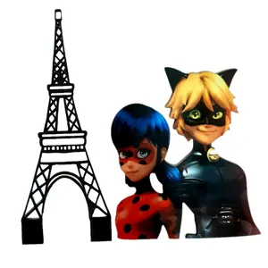 استیکر چوبی کودک مدل دختر کفشدوزکی وپسر گربه ای 