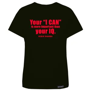 تی شرت آستین کوتاه زنانه 27 مدل Robin Sharma IQ کد MH1523