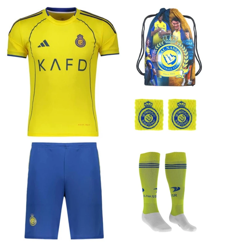 ست 6 تکه لباس ورزشی پسرانه مدل النصر طرح رونالدو 2026