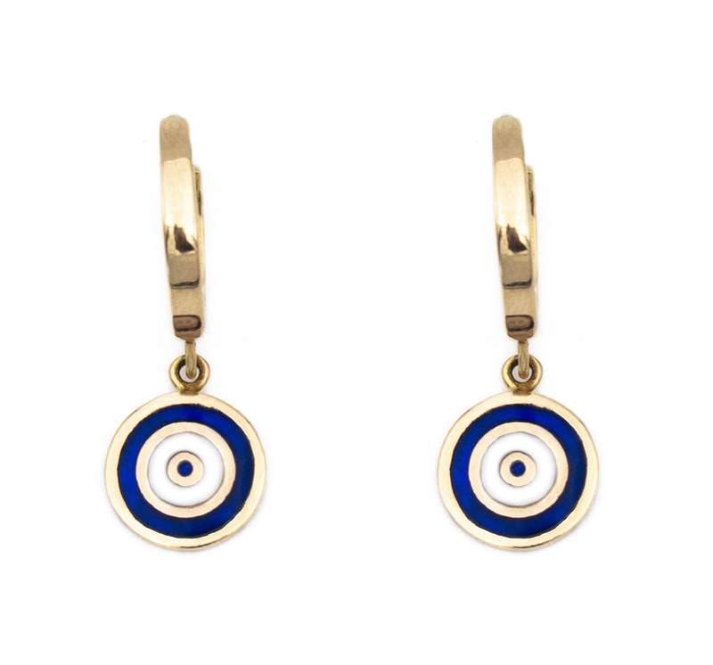 گوشواره طلا 18 عیار زنانه مدل چشم نظر مات