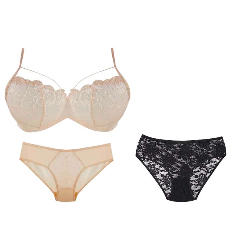 ست شورت و سوتین زنانه مدل OOid-mn-49 بسته 3 عددی