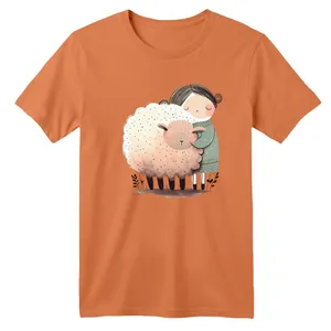 تی شرت آستین کوتاه بچگانه مدل دخترک و گوسفند