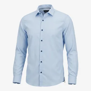 پیراهن آستین بلند یقه برگردان با تنخور معمولی (regular fit) مردانه مدل 56