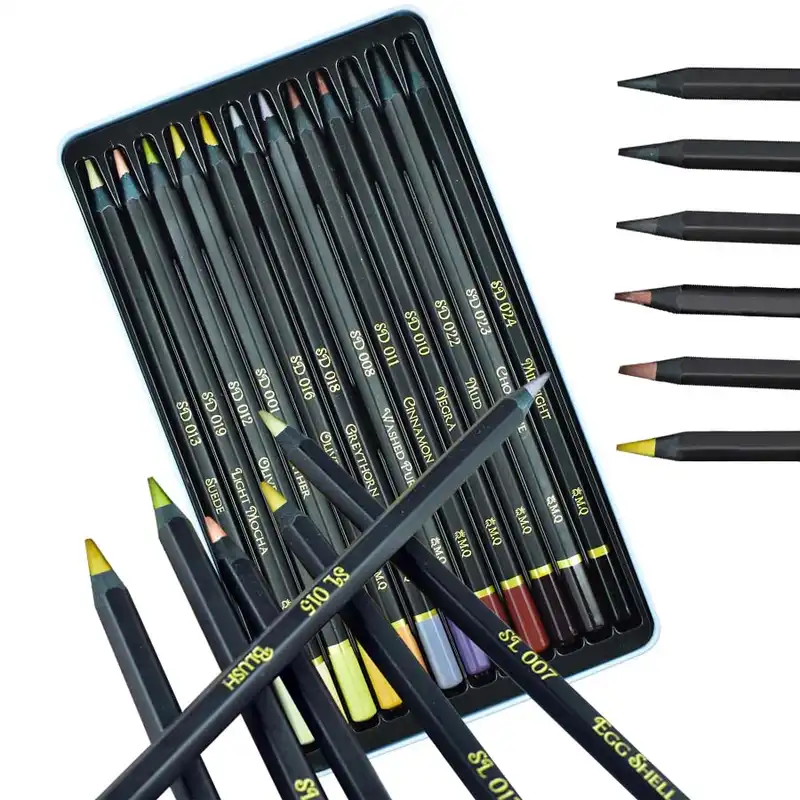 مداد رنگی 12 رنگ ام کیو مدل Dark SKIN