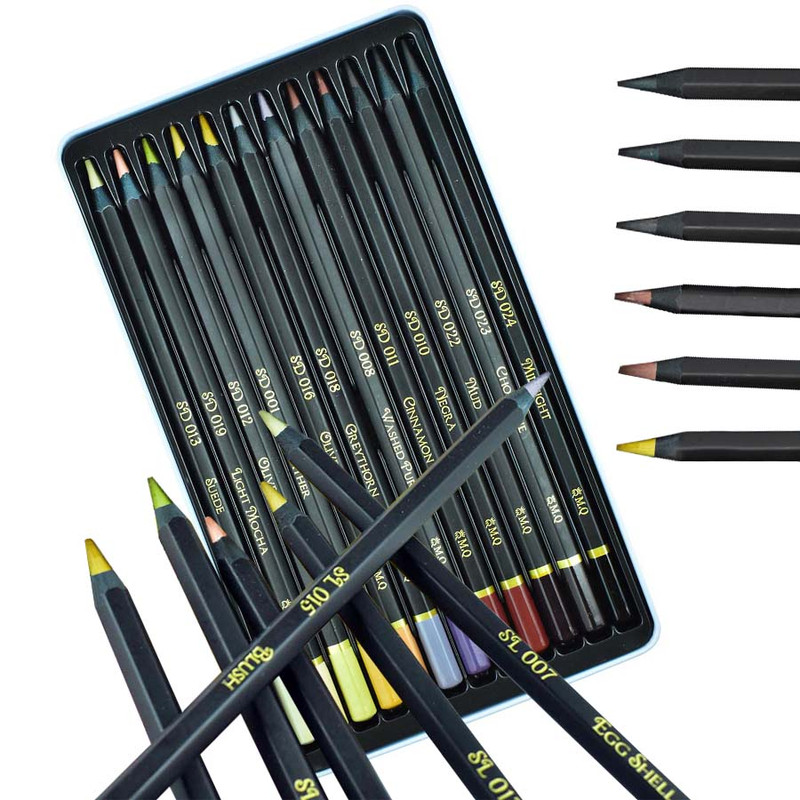 مداد رنگی 12 رنگ ام کیو مدل Dark SKIN