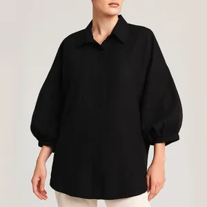 شومیز آستین بلند زنانه مدل FC8 رنگ مشکی