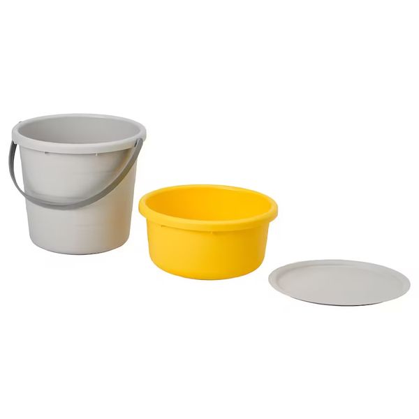 ست سطل و زمین شوی ایکیا مدل PEPPRIG  مجموعه 3 عددی