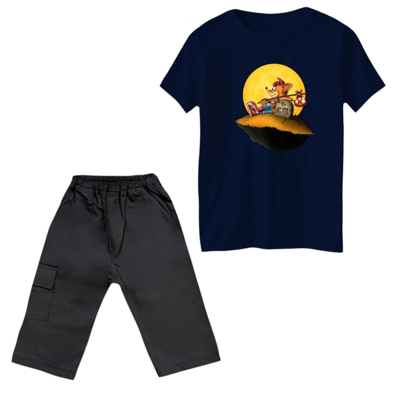 ست تی‌شرت و شلوارک پسرانه مدل کراش کد 8