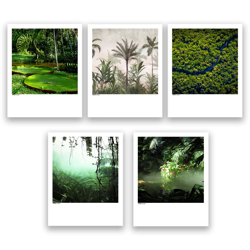 آویز تزیینی عرش مدل فانتزی منظره جنگل کد Asa416 مجموعه پنچ عددی