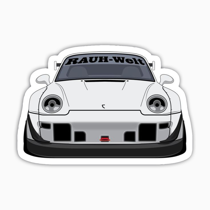 استیکر لپ تاپ و موبایل بووم طرح ماشین مدل Porsche Rauh Welt کد KT23