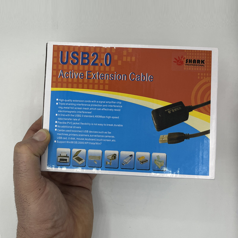 کابل افزایش طول USB 2.0 شارک مدل +CHIPSET طول 15 متر