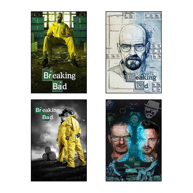 تابلو شاسي کارنيکا طرح بریکینگ بد Breaking Bad کد 13615 مجموعه 4 عددی