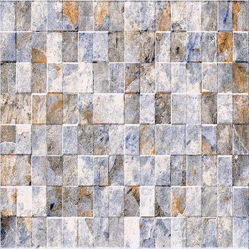 پوستر دیواری سه بعدی مدل دیوار سنگی هندسی رنگی DVRF2495