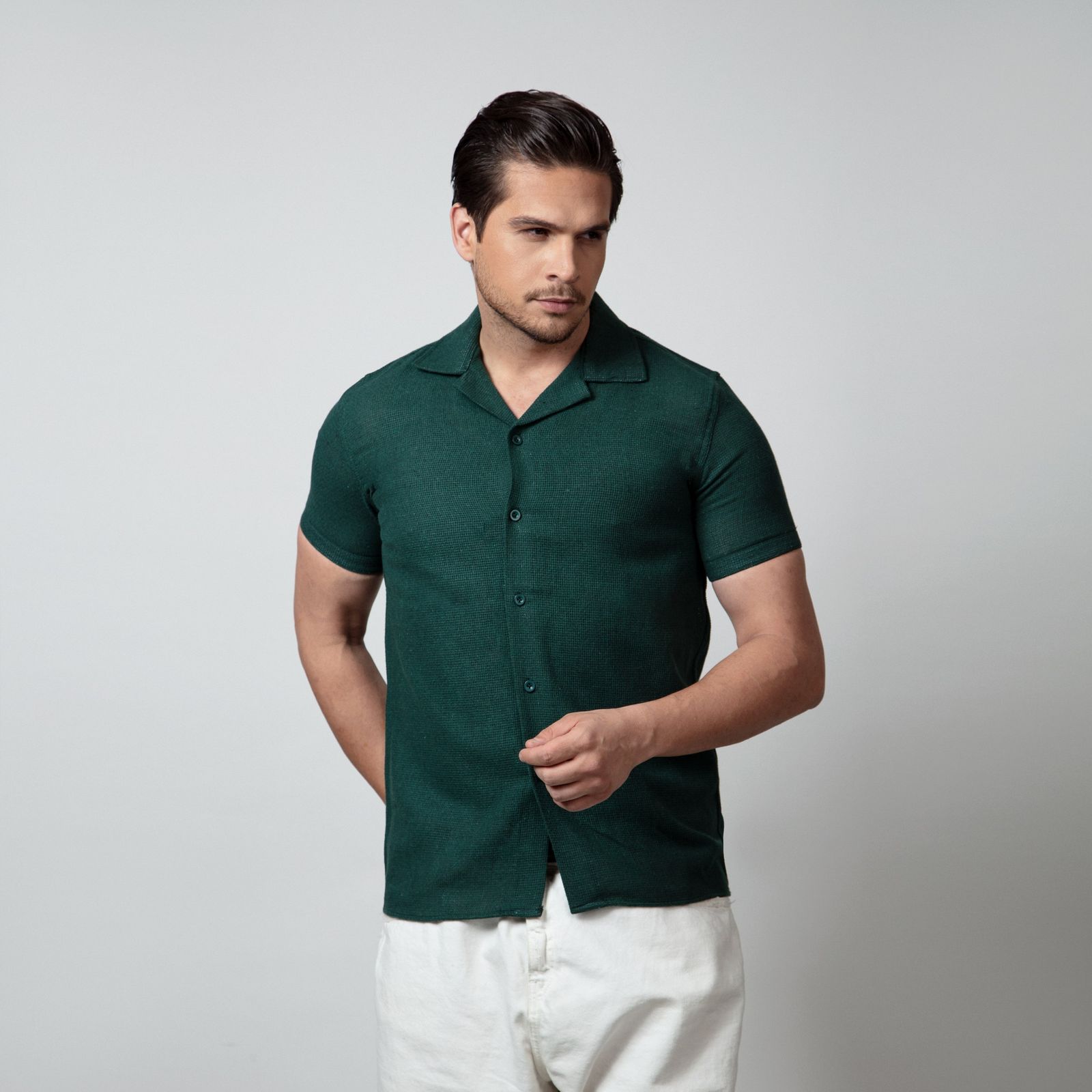 پیراهن آستین کوتاه مردانه باینت مدل 772-3 رنگ سبز -  - 1