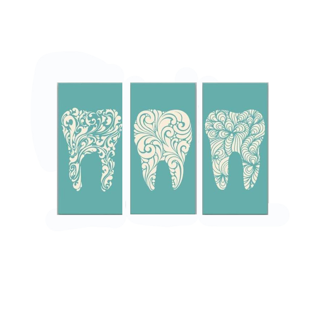 نکته خرید - قیمت روز تابلو نقاشی طرح دندانپزشکی کد dec05 مجموعه 3 عددی خرید