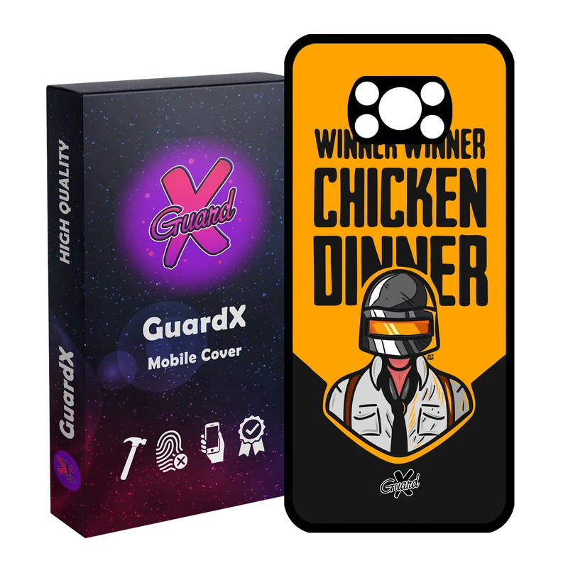 کاور گارد ایکس طرح Pubg مدل Glass10182 مناسب برای گوشی موبایل شیائومی Poco X3 / Poco X3 NFC