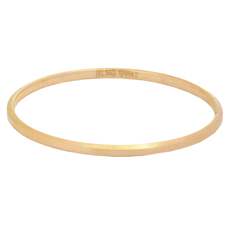 النگو طلا 18 عیار دخترانه طلای مستجابی مدل آینه ای کد 01E998