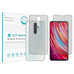 Matte Rockspace HyMTT screen protector suitable for the Xiaomi Redmi Note 8 Pro mobile phone along with the back of the phone