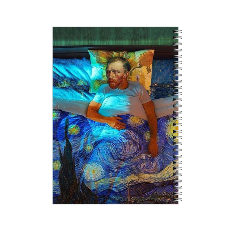دفتر مشق 50 برگ بامبیلیپ طرح ونگوگ در شب پر ستاره کد 7222221