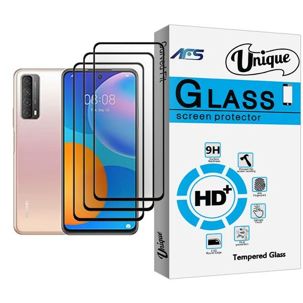 محافظ صفحه نمایش ای اف اس مدل Unique Glass MIX003 مناسب برای گوشی موبایل هوآوی Y7a بسته سه عددی