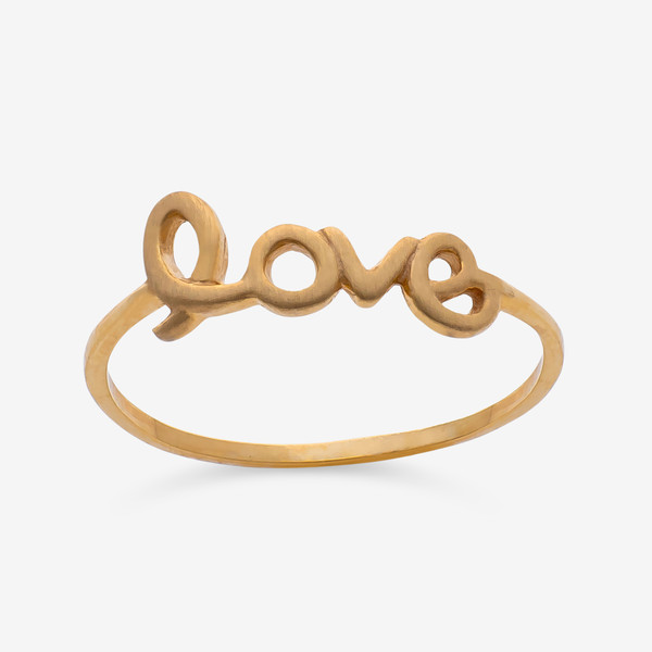 انگشتر طلا 18 عیار زنانه گلد گالری لیبرا مدل لاو سایز 56