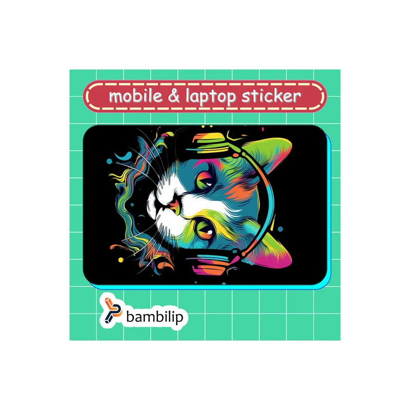 استیکر بامبیلیپ مدل کارت عابر طرح گربه و موزیک کد 5147261