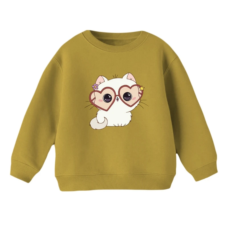 سویشرت بچگانه مدل گربه عینک قلبی 