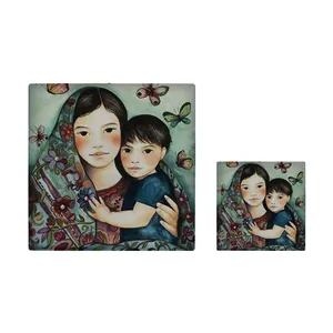  کاشی کارنیلا طرح مهر مادری مدل لوحی آویز کد kla167 مجموعه 2 عددی